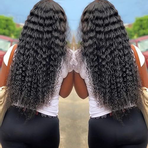 Miniatura 2 de 3 paquetes de cabello humano virgen brasileño 10A 100% sin procesar, extensiones de cabello humano virgen rizado profundo, extensiones de cabello