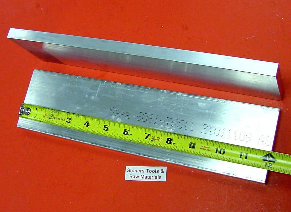 2 Pieces 1/2" X 3" Aluminum 6061 Flat BAR 12 inch Long +.07"/-0 T6511 Solid Extruded Mill Stock