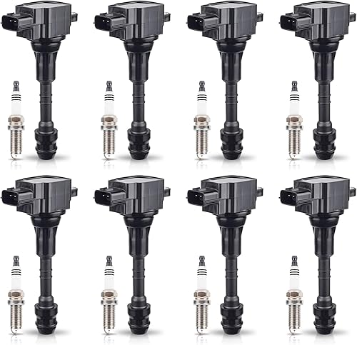 ENA Juego de 8 bobinas de encendido y bujías platino compatibles con Nissan Infiniti Titan Pathfinder Armada NV2500 NV3500 QX56 4.0L 5.6L Reemplazo