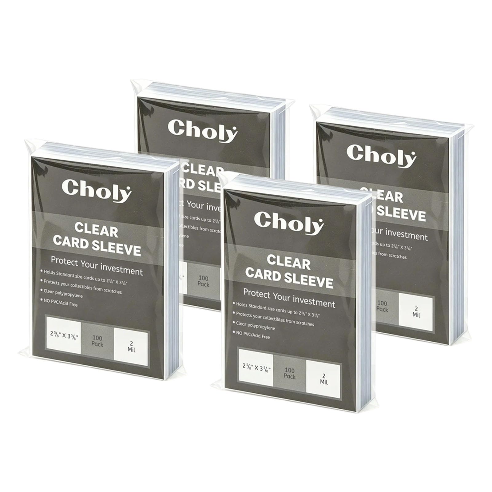 Yududu 400 Pcs Clear Card Sleeves, Standard Size Trading Card Sleeves