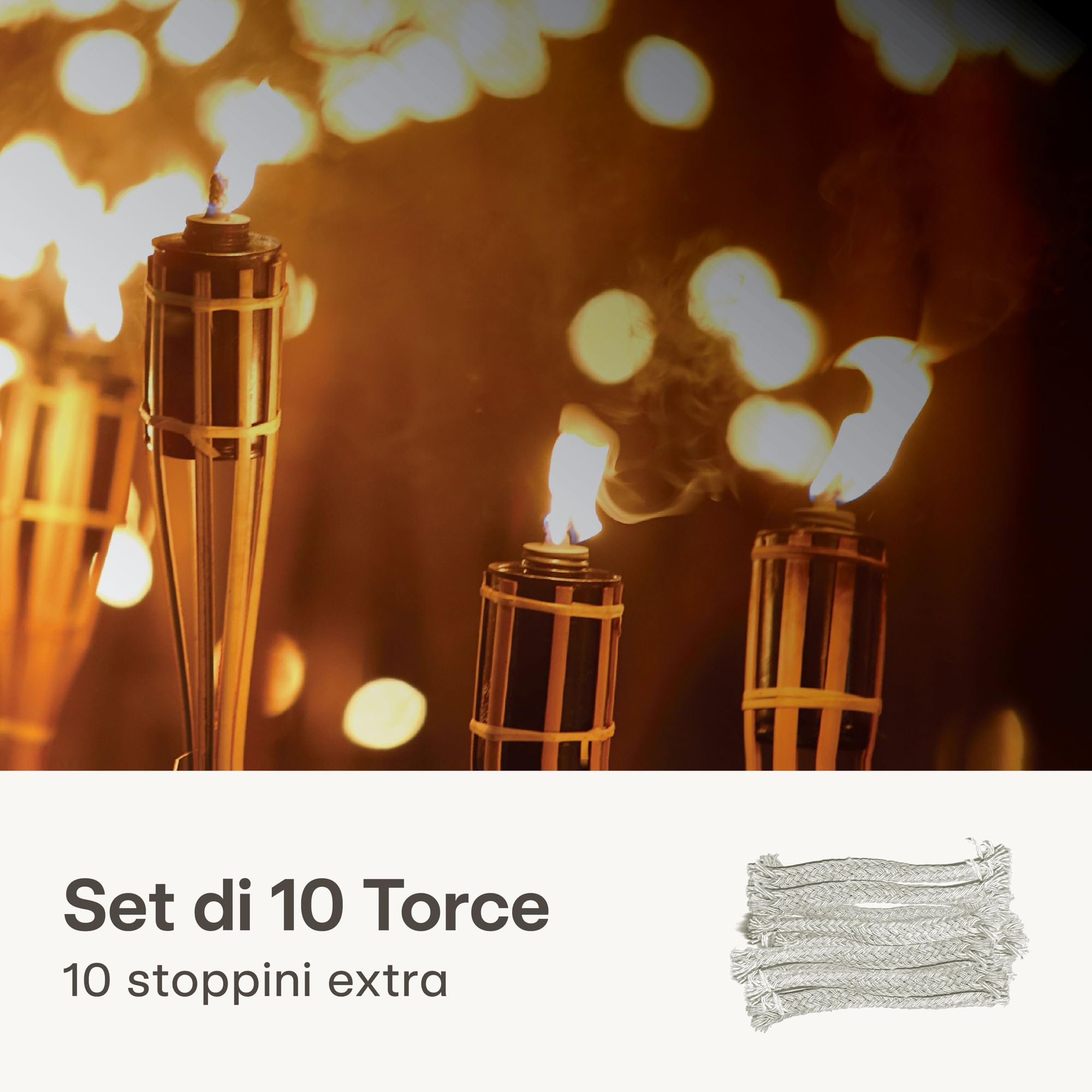 TrAdE Shop Traesio - Set 12 Pz Torcia In Bambù 60 Cm Colorate Giardino Vialetti Decorazione Esterna 016788 86555370 - Foto 11