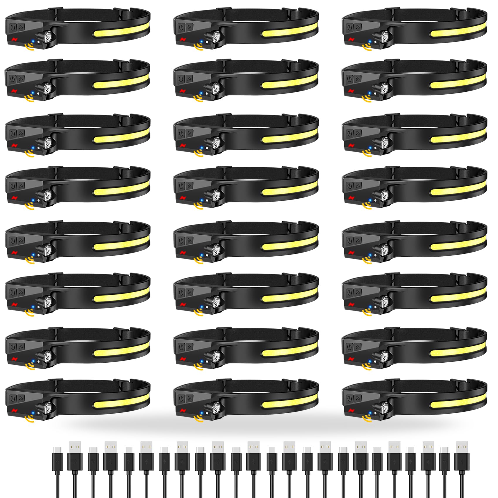 Stirnlampe wiederaufladbar, 1000 Lumen Stirnlampen für Erwachsene, 230 Winkel Weitstrahlscheinwerfer & Strahler, Bewegungsmelder, 6 Modi, leichte Kopflampen für Camping, Laufen, Radfahren, 72