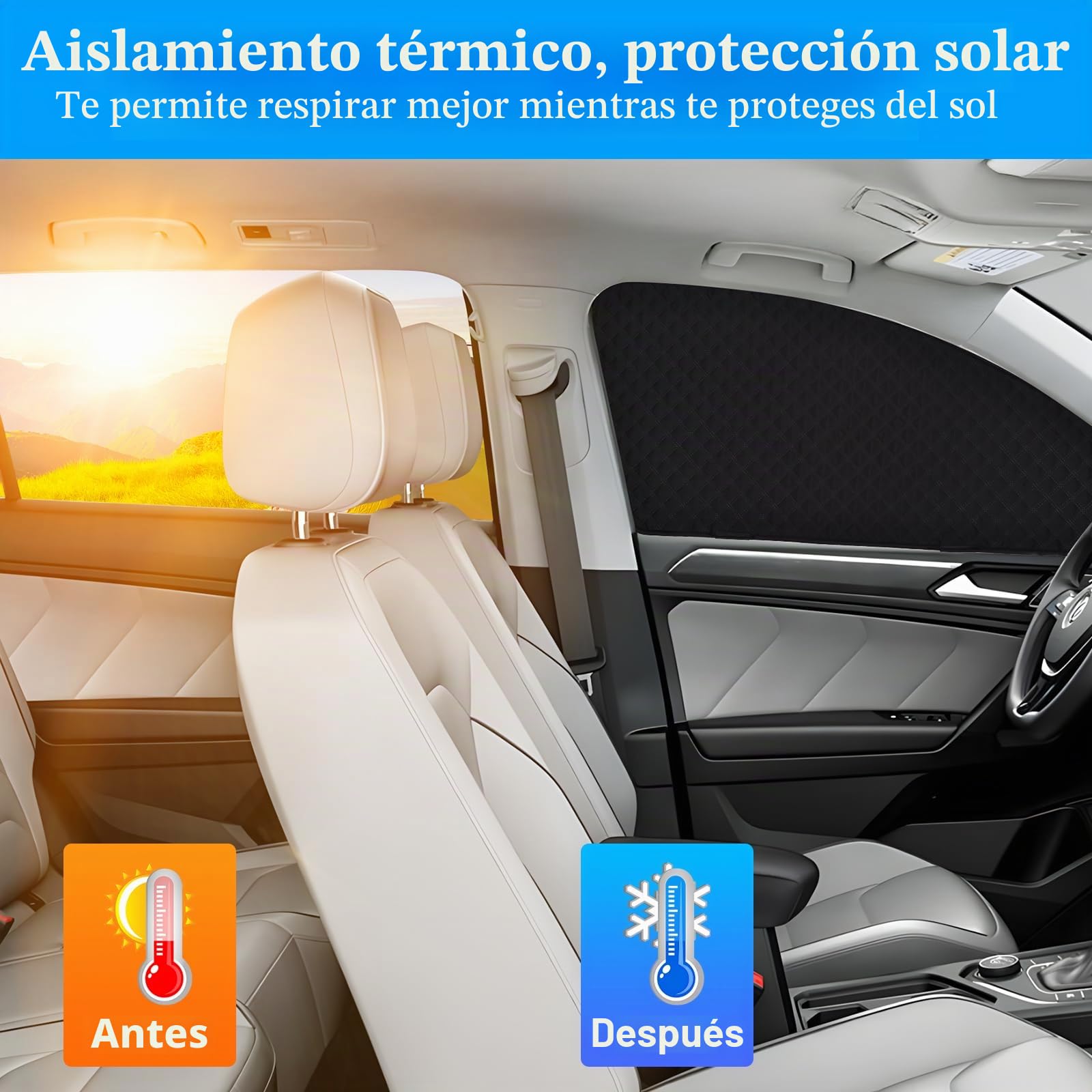 Parasol Coche para VW Passat B8 Variant 2016-2022 Ventanas Lateral 6 Piezas | XCBYT, 2 en 1: Parasol y Mosquitera para Coche, Magnética, Privacidad y Ventilación para Camping y Dormir en Coche, Anti UV