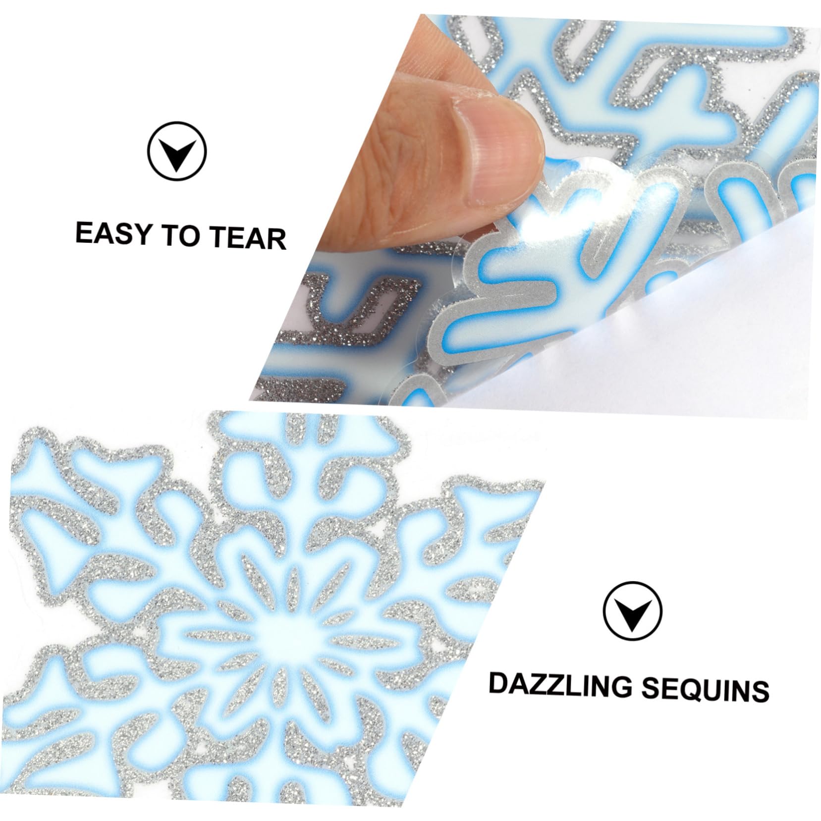 BESTOYARD 8pezzi Sticker Natalizi Rimovibili Fiocco Per Finestra Per Decorazioni Natalizie e Atmosfera Invernale Adatti Vetrine e Superfici Lisce