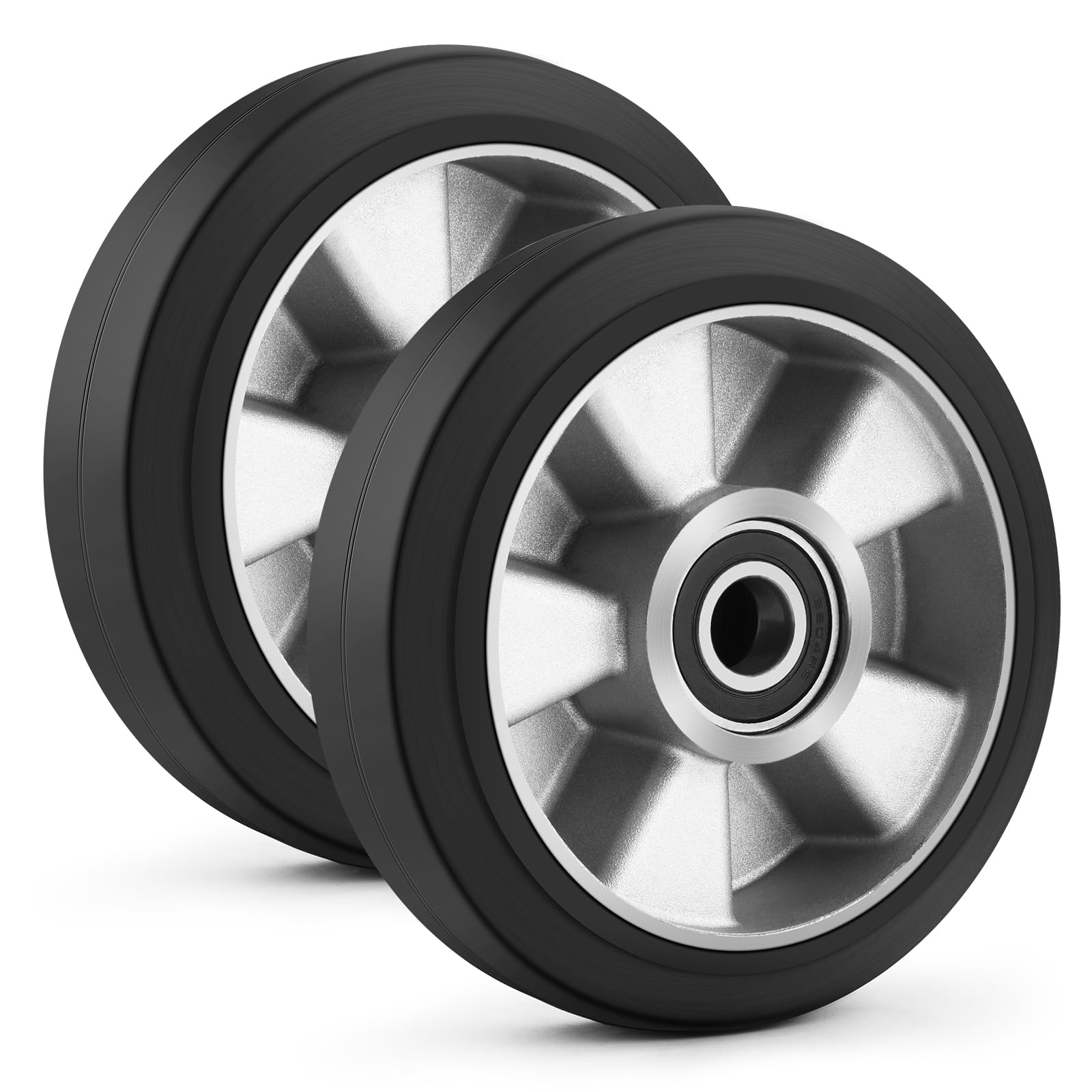 2 roues en caoutchouc pour chariot élévateur de 180x50 mm, axe de 20 mm avec roulement à billes, rouleaux pour chariot élévateur, capacité de charge max. 1400 KG