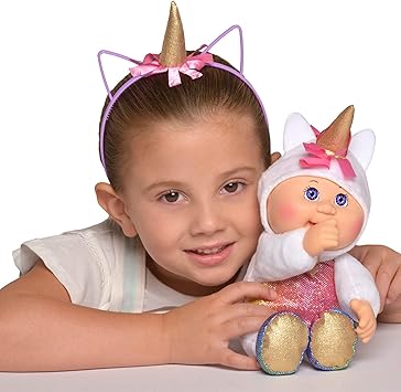 Cabbage Patch Kids CPK and Me 9" Sparkle Unicorn Cutie Doll and Matching Unicorn Headband Accessory