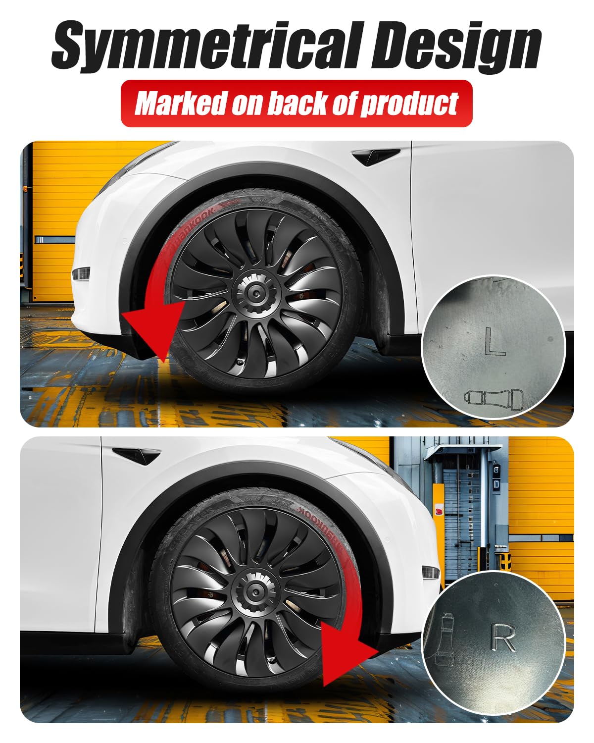 Wieldoppen 19 inch Mat zwart Storm Model Y - EV Accessoires
