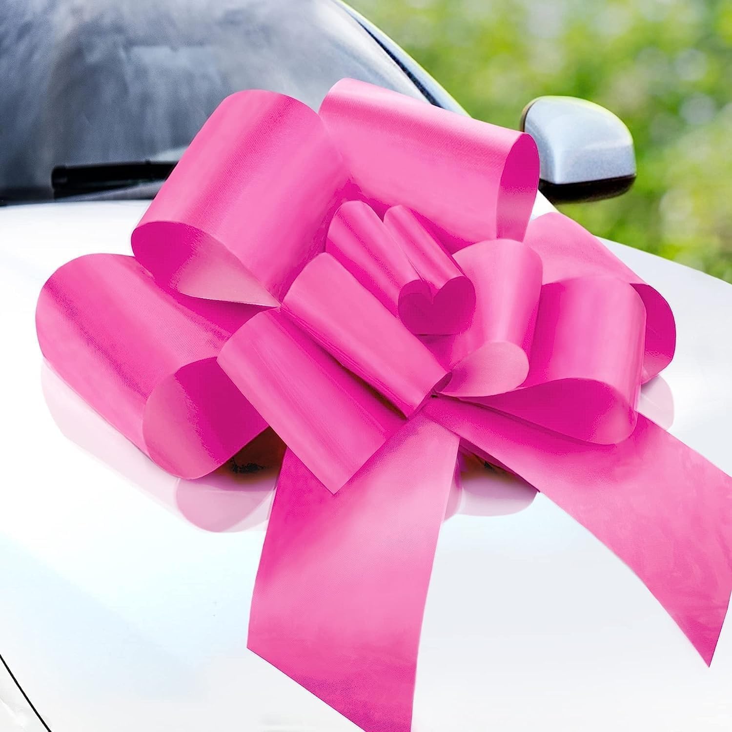 THE WHITE SHOP Pull Bows, Gift Bows Giant Bow for Car Birthday Bow, Bow for Gifts for Present Bouquet Floral Arrangements Birthday Wedding Decoration(PINK)