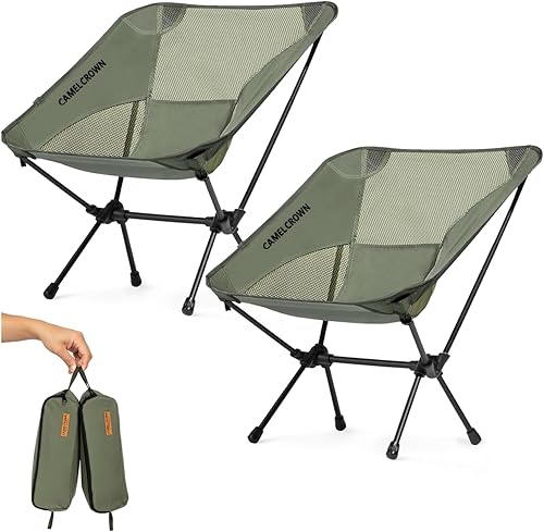 Miniatura 13 de CAMEL CROWN Silla de camping portátil ligera y compacta silla plegable de malla para campamento al aire libre, viajes, playa, picnic, festival,