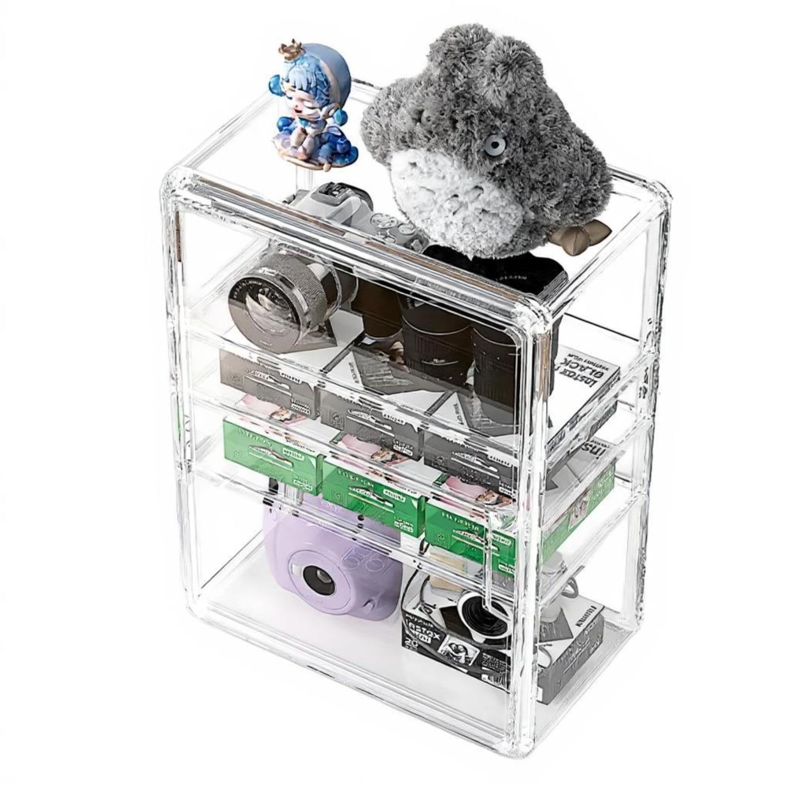 HEAVENGLOW Camera Storage Box, Debrisresistant Display Case, Protective Organizer for DSLR, Desktop Lens Holder Transparent Large 3L-picture-24