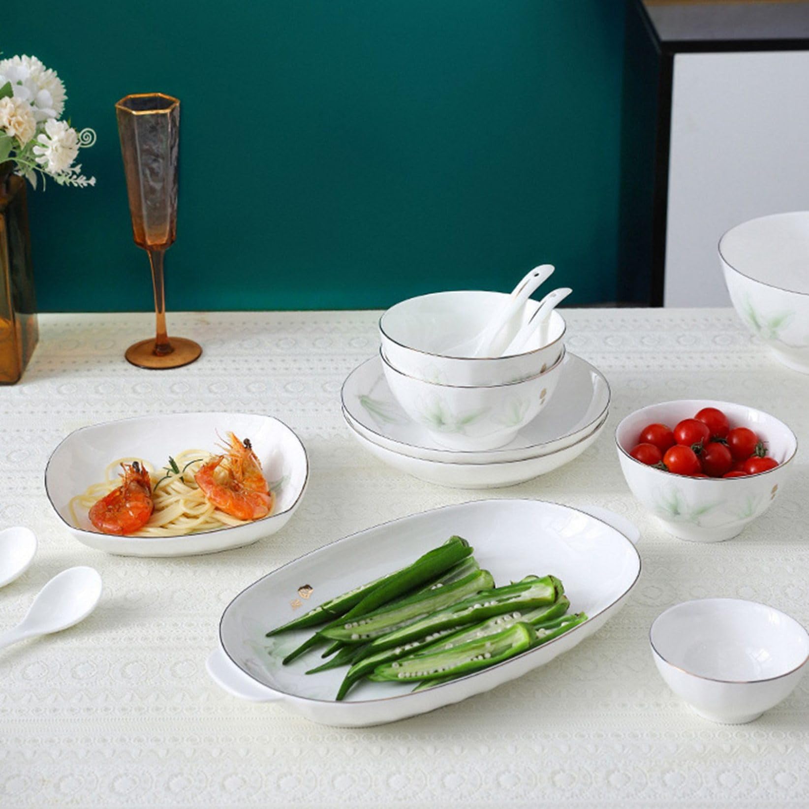 花柄陶器皿2個セット