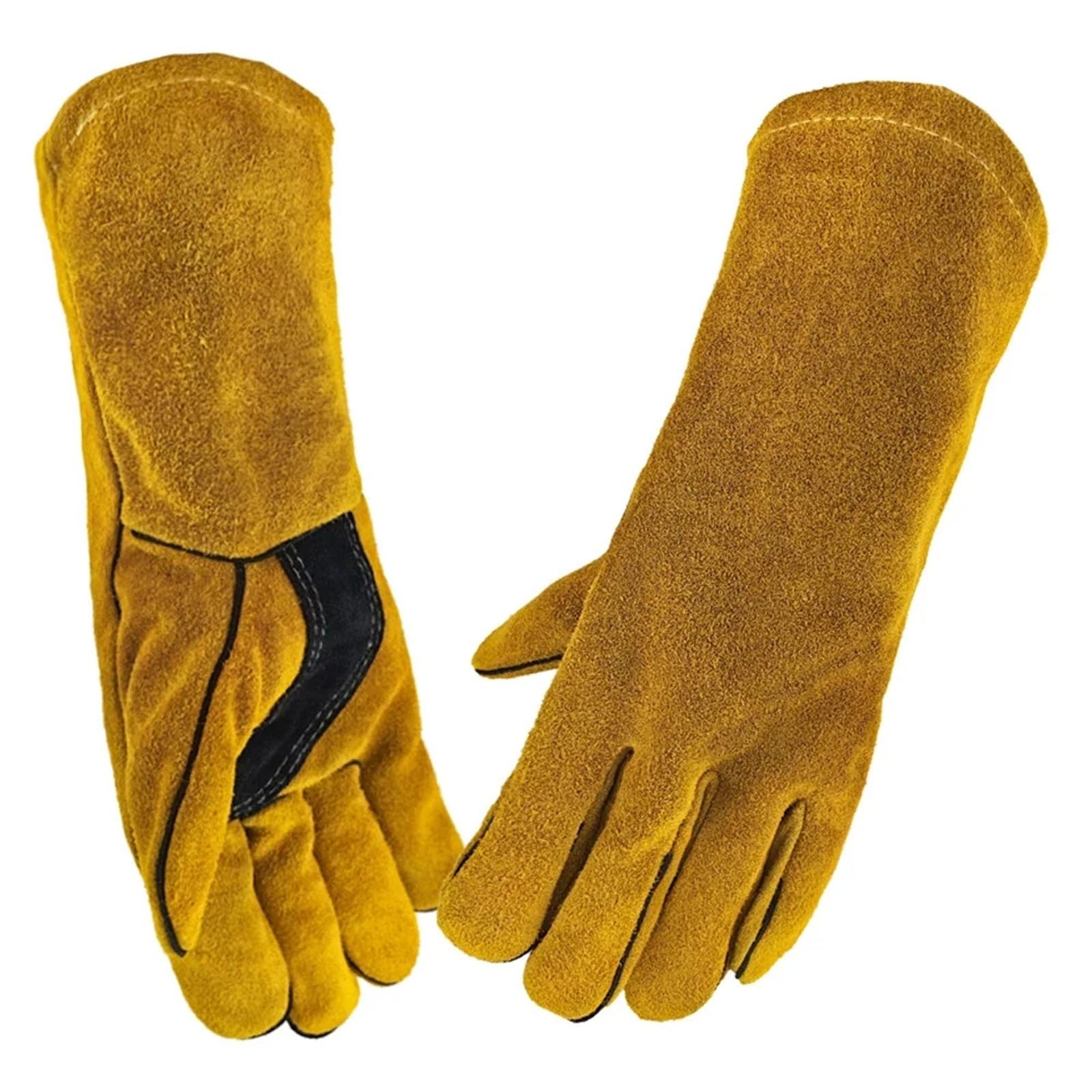 Compatible con guantes ignífugos de cuero, aislamiento térmico, anticorte, for soldar, estufa de leña, chimenea, barbacoa, hornear, Camping