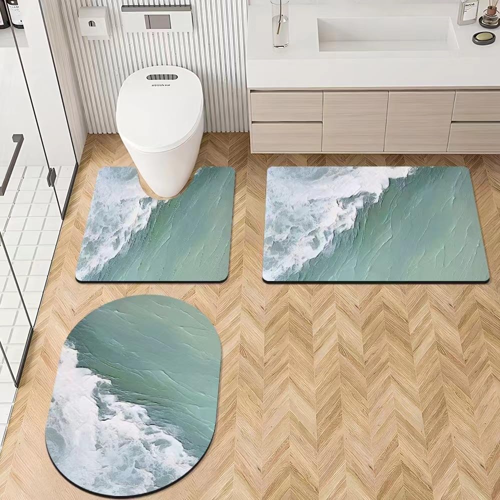 Tapis de toilette diatomite anti-glisse : fini le sol mouillé grâce au séchage rapide