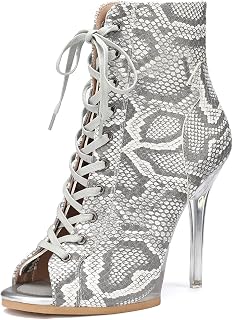 Women's Open Toe Dance Boots Dancing Practice Performance Crystal Heels