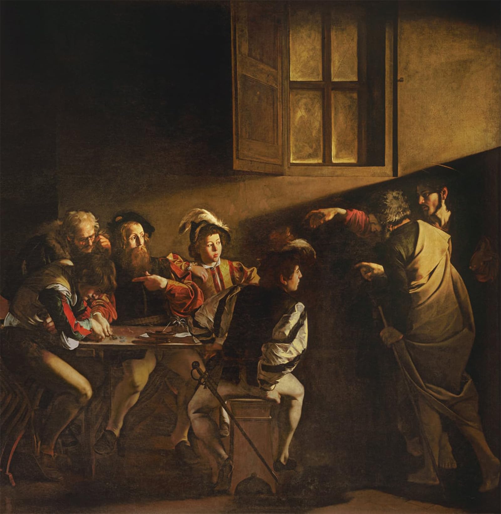 SERENDIPITP Vintage Wall Art Canvas Nordic Poster Canvas Print Picture the Calling of St Matthew by Merisi Caravaggio Wall Art Poster for Home Decor 60x90cm