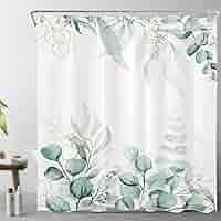 LB Rosa Blüten Duschvorhang 240x175cm - Böhmischer Aquarelldruck Wasserdicht