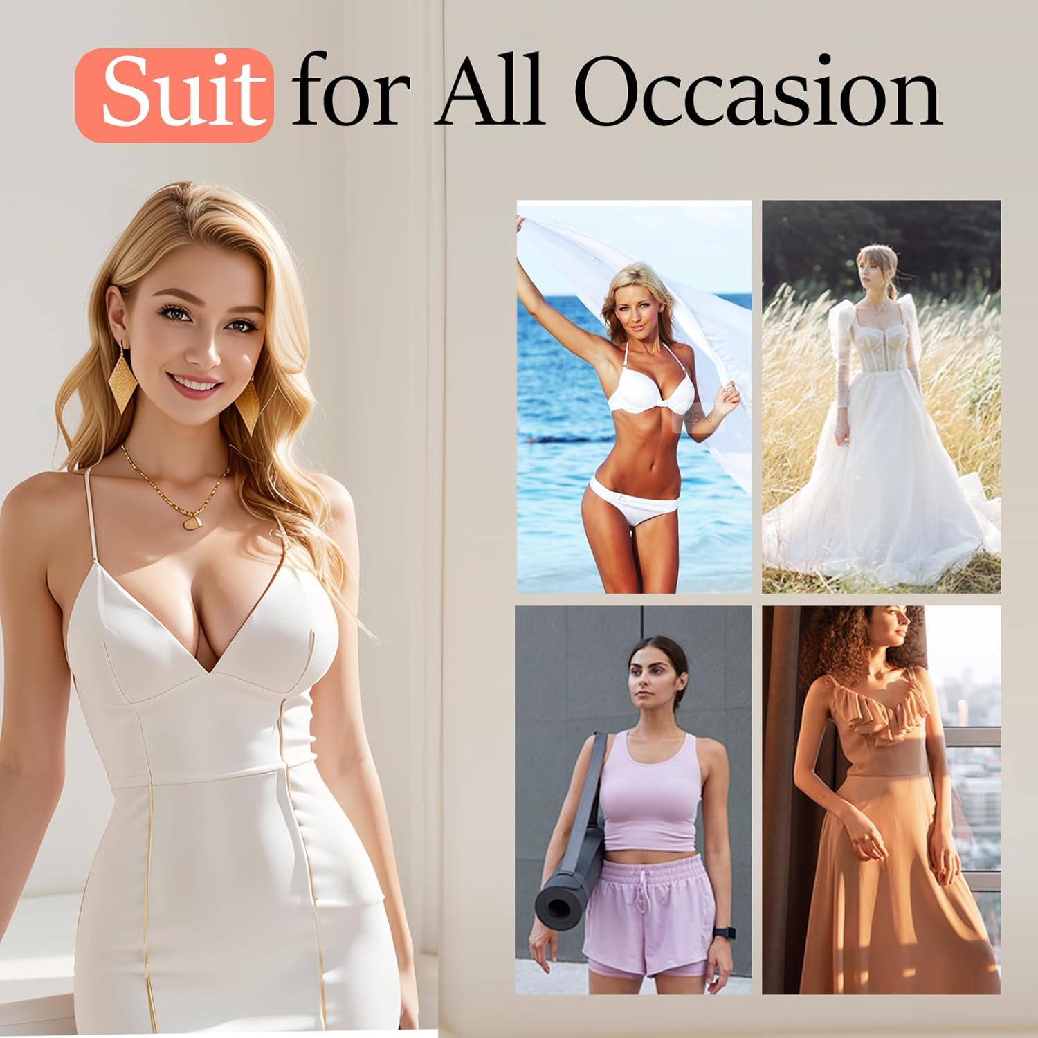 Double-Sided Sticky Bra Pads Inserts, Invisible Lift Push Up Adhesive Boob Breast Pads for Women - Image 2