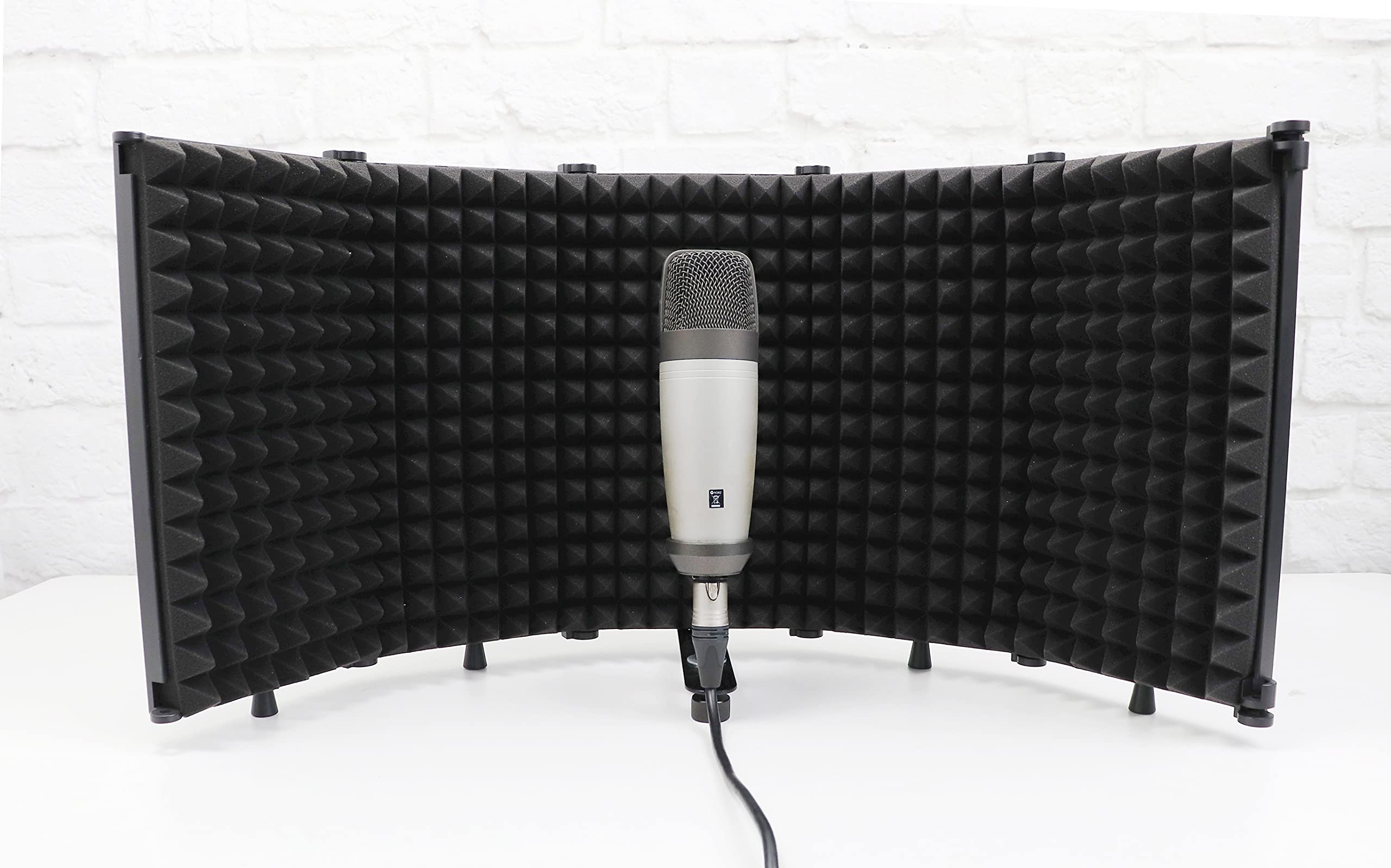 Tlingt Supporto Microfono Isolamento Shield, Scudo Acustico, Microfono di Registrazione Studio Pannello Isolamento Sia per Supporto Supporto o Piano Tavolo Nero, 5 Pannelli