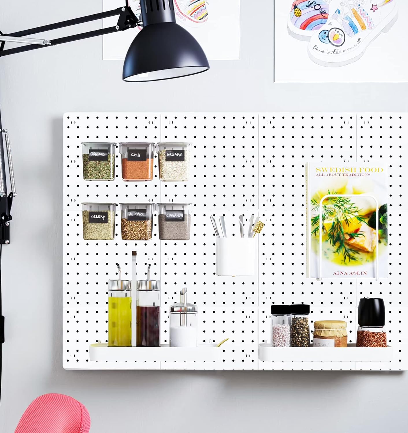 Buy 8Pack Pegboard, White Pegboard Wall, Peg boards for walls crafts