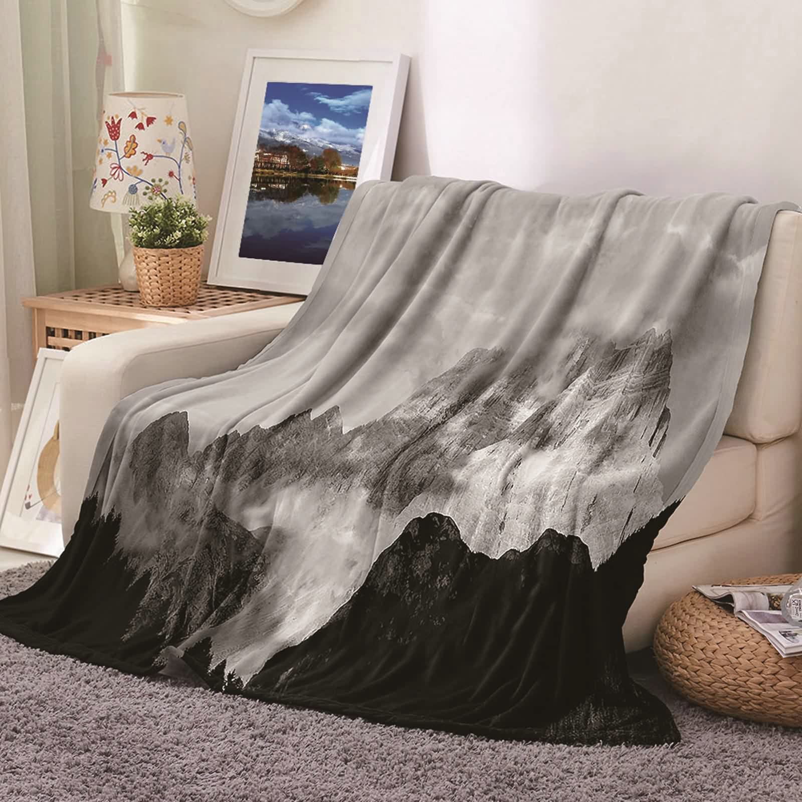 Aeici Couverture Polaire, Couvertures Polaires en Flanelle Couverture 180x220 cm Montagne de Glace Couverture Canapé Cadeau pour Adultes et Enfants