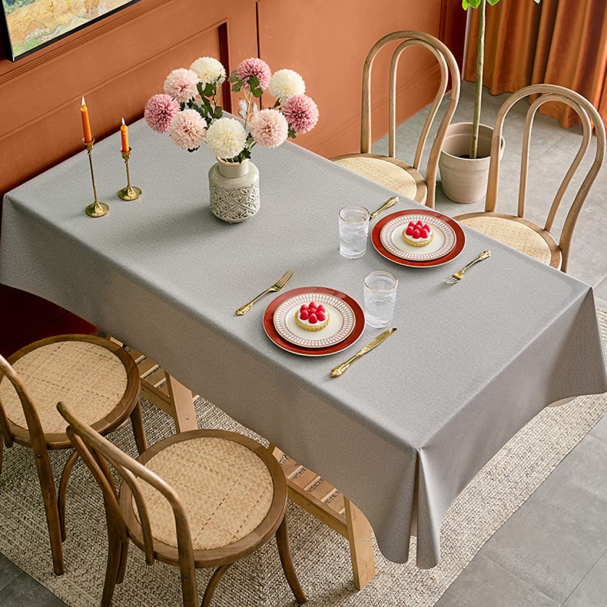 Amazon｜mongdodo テーブルクロス 撥水 おしゃれ 北欧 PVC