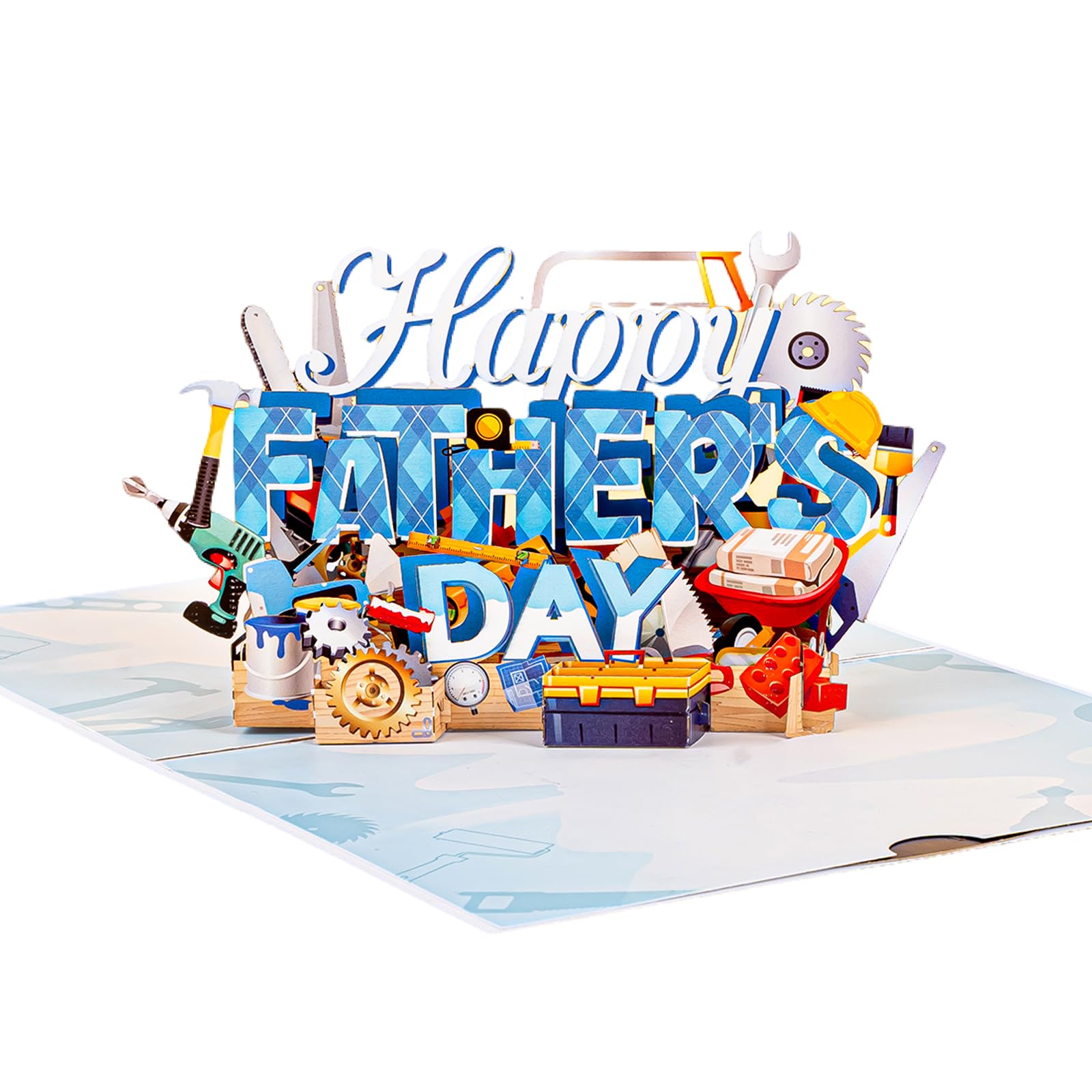 JUESMOS Happy Fathers Day Pop Up Card 3D Gift For Dad Husband Funny Fathers Day Greeting Card Gifts from Son Daughter Wife 5.8" x 7.8" Cover Includes Envelope and Note Tag