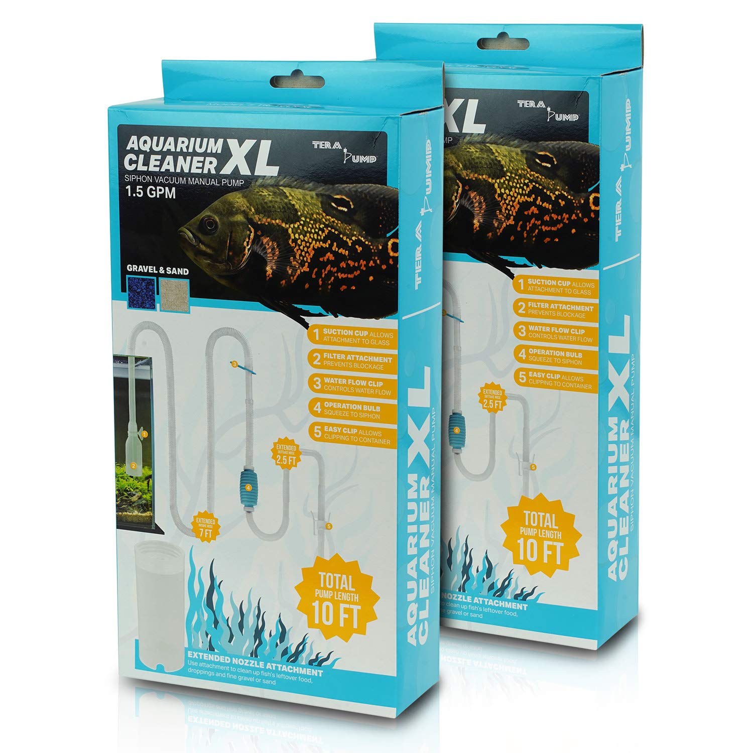 Amazon.com : TERA PUMP 2 Pack Extra Long 10 FT Fish Tank Gravel