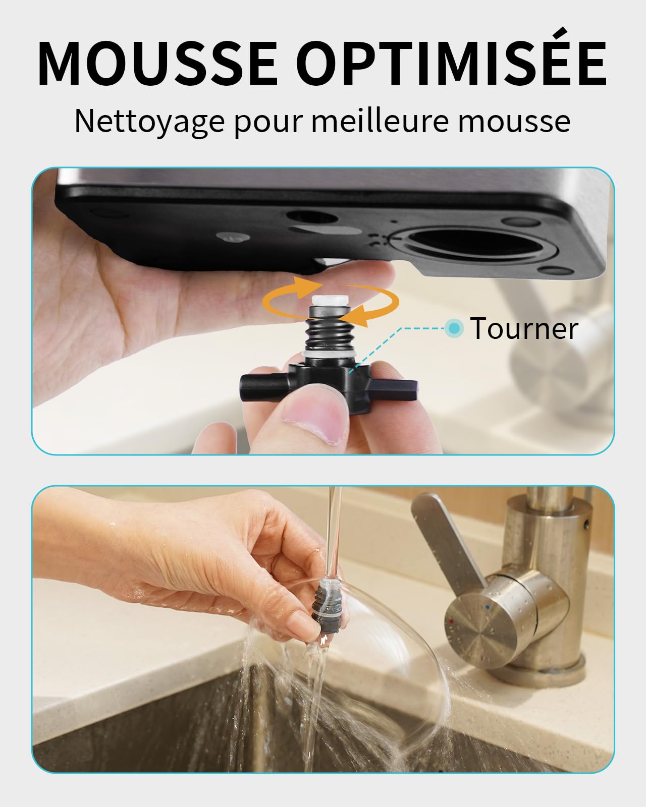 AIKE Distributeur De Savon Moussant Automatique, Murale pour Usage Commercial, 1000ML Acier Inoxydable pour Savon À Mains Moussant, AK1207FA
