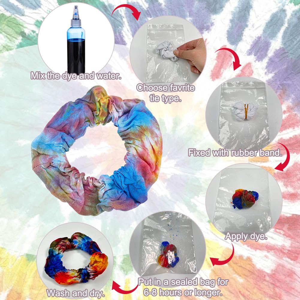 WEBEEDY 5 Sets All In One Tie Dye Set Tiedye Shirt Kit Mit 26 Farben Weiße T Shirts Socken Und Haarbänder Krawattenfärbeparty DIY Kleidungsfärbungsprojekt Für Erwachsene In Großen Gruppen