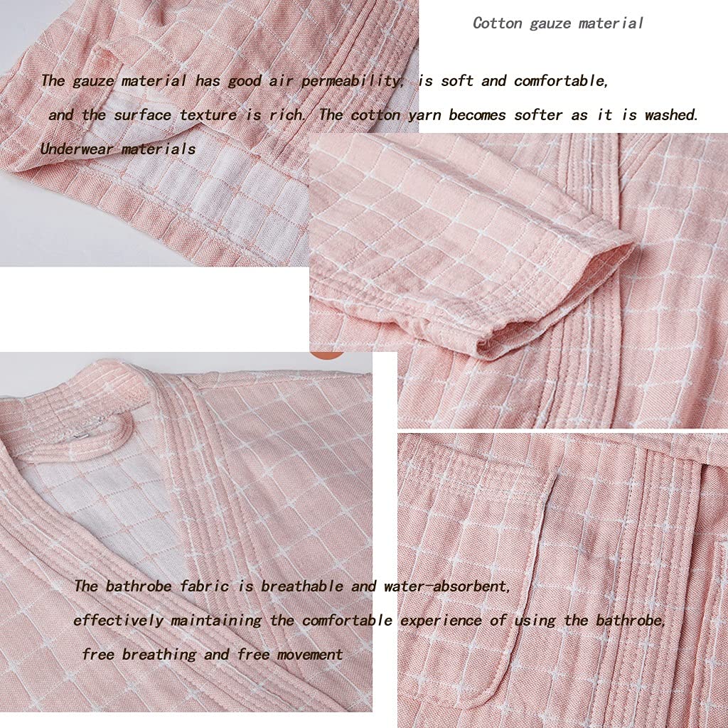 Szlafrok, szlafrok dla kobiet, szlafrok, szlafrok męski, bawełniane szaty dla kobiet Szlafrok kimono Szlafrok Lekka miękka bawełniana koszula nocna z gazy Długi