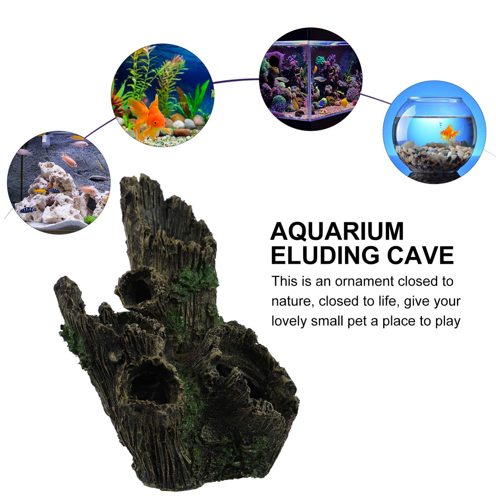 Dekoracje do akwarium Akcesoria do ozdób Ozdoba do akwarium z żywicy Drewno pień drzewa Wystrój akwarium Driftwood Betta Log Play House Hollow Tree Hole Krajobraz Wystrój dla słodkowodnych Betta Cichl