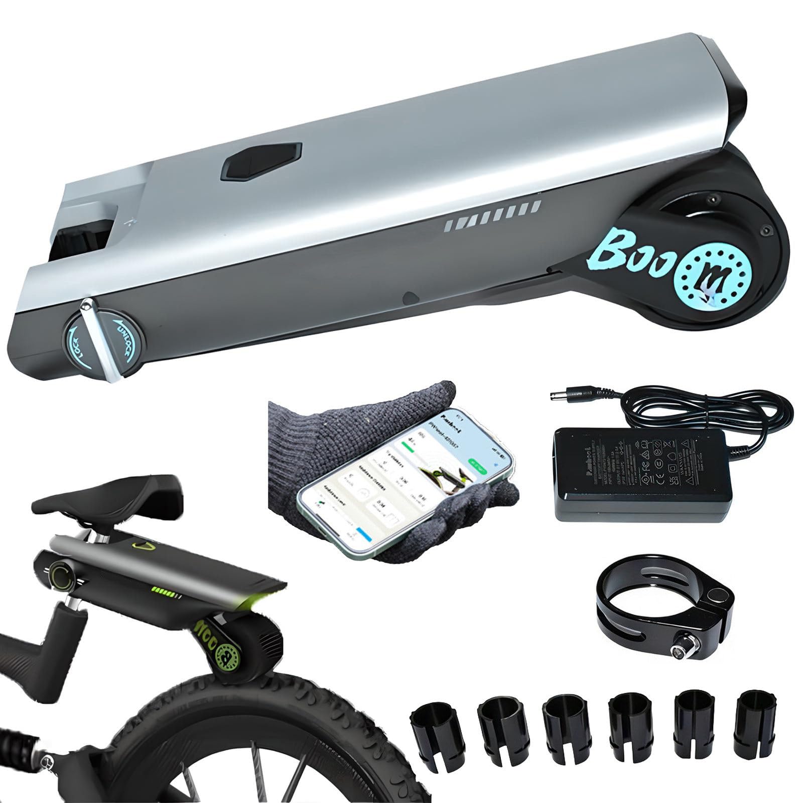 YMLUKzun Bicycle Booster(APP Control) - 50Km Battery Life A