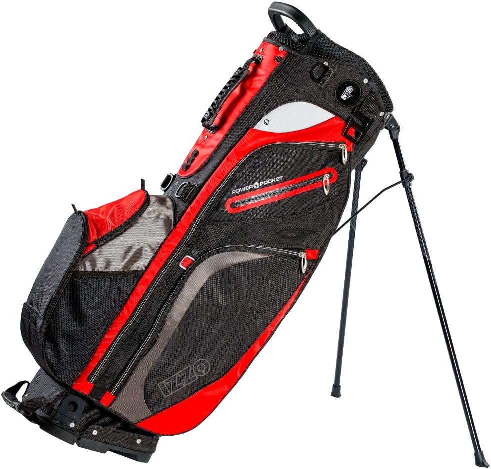 IzzoGolf Versa Ultra-Lite Stand Golf Bag with Exclusive Features, Red/White/Blue