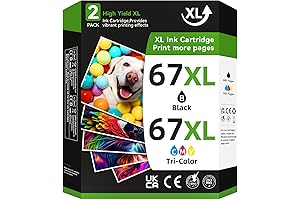 HP 67XL Black and Color Ink Cartridge Combo Pack: The Perfect Printing...
