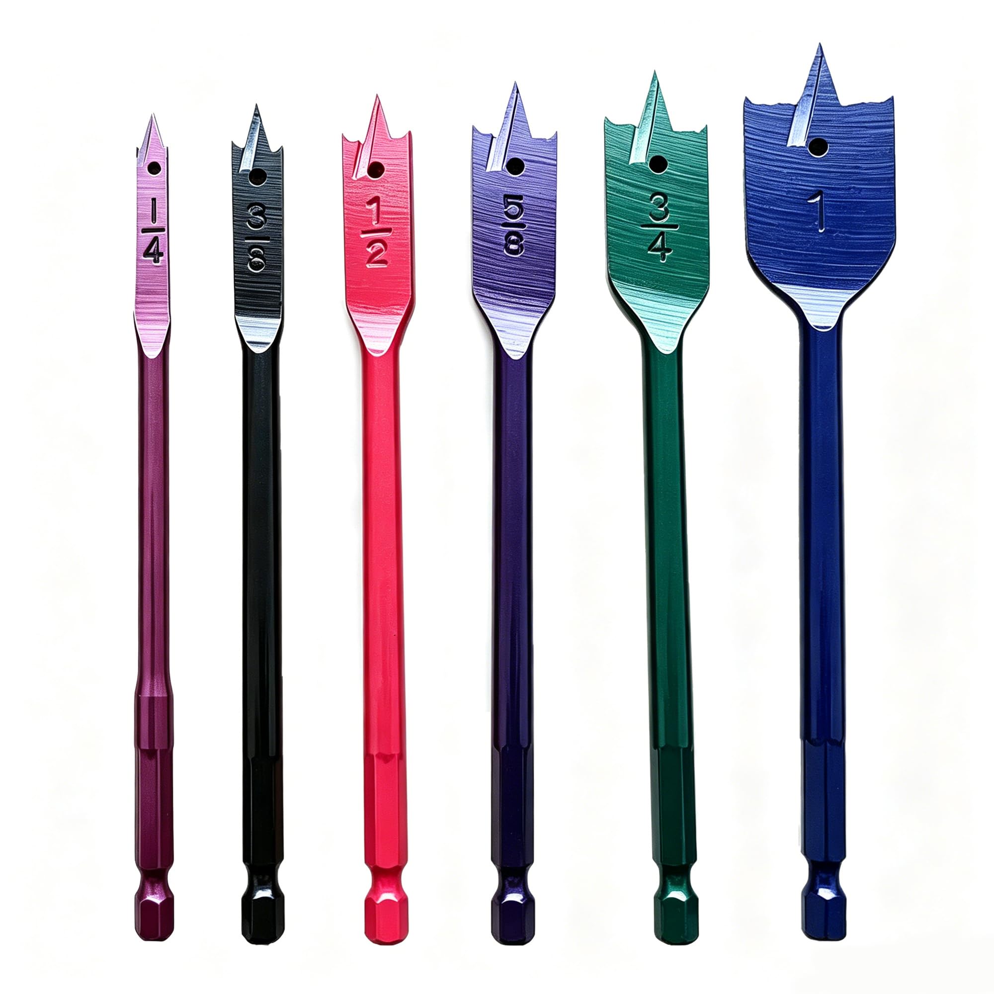 Spade Drill Bits Set - 8pcs Titanium Coating -9 Spade Drill Bits Set - 8pcs Titanium Coating -9