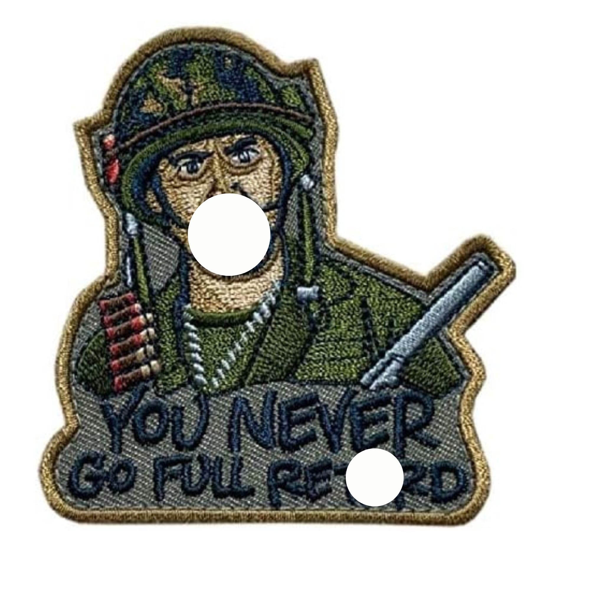 Never Go Full Humor Funny Inspired Embroidery Tactical Patch Hook Fastener - 3.0 inch -MP1 for Jackets, Vests, Hats, Backpacks, and Tactical Gears.