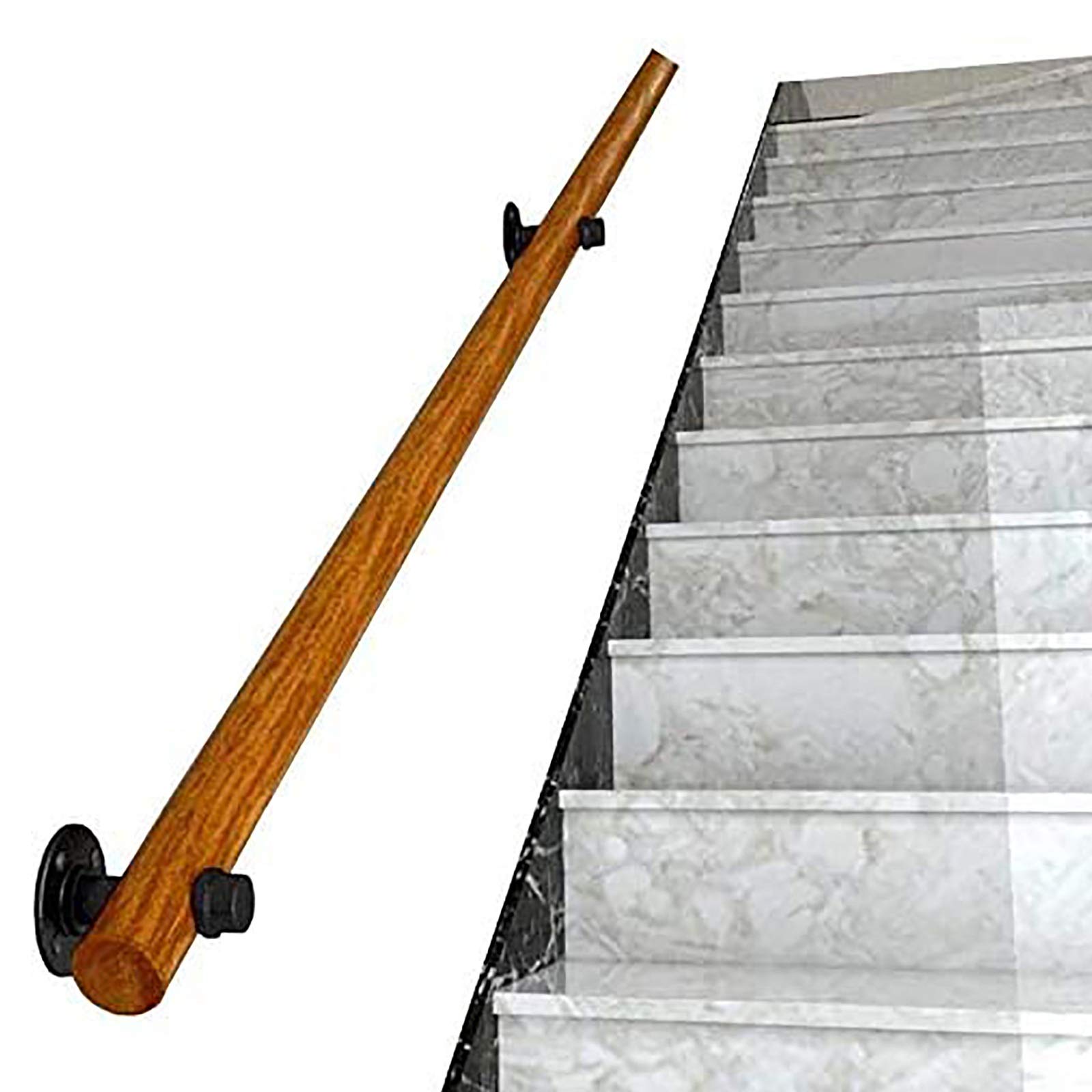 Rampe d'escalier en bois intérieur main courante murale de 180 cm pour couloir et loft