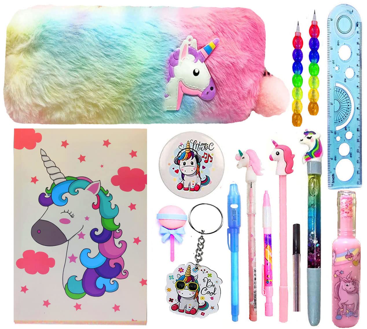 KOBBET® Unicorn Stationery Set for Girls Unicorn Return Gifts for Birthday Parties for Kids Girl Stationery Set for Kids Return Gift Stationery Items for Girls Pencil Box with All Stationary (White) (B0BYNZJ52P) Amazon Price History, Amazon Price Tracker
