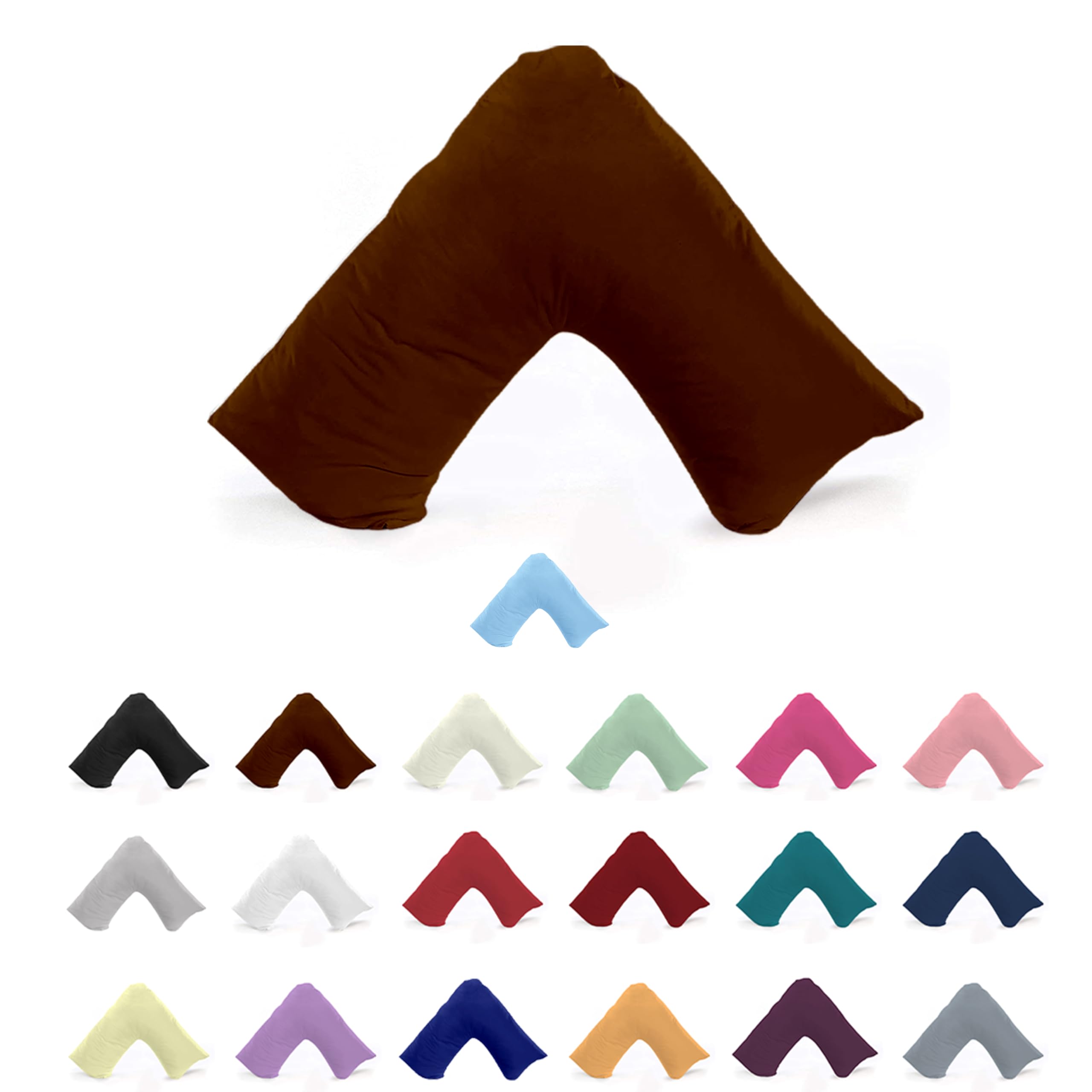 EGYPTO Orthopaedic V Shaped Pillow Nursing Pregnancy Back Support Cases (Chocolate)