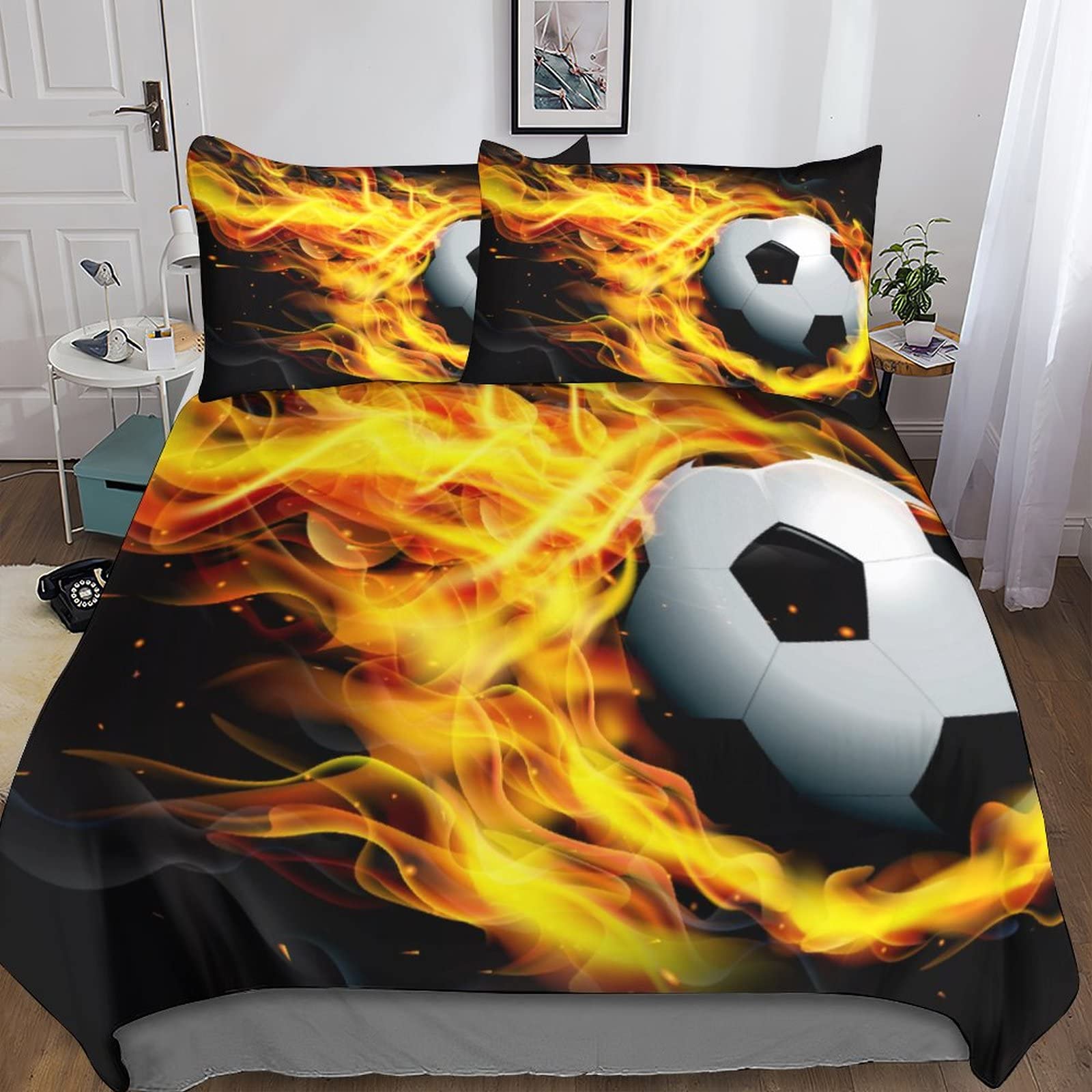 Housse de couette football 3D pour décorer la chambre de votre enfant passionné de sport