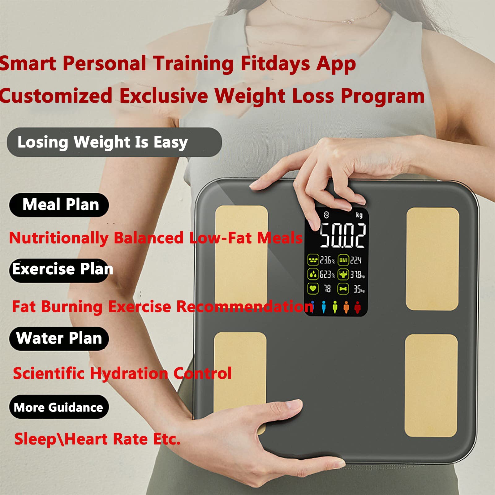 Bilance Bluetooth App,analizzatore Digitale della Composizione Corporea con Analisi Cardiaca Dellafrequenzacardiaca E modalità Salute Dell'atleta,registrazionedella Curvaalungotermineaccurato