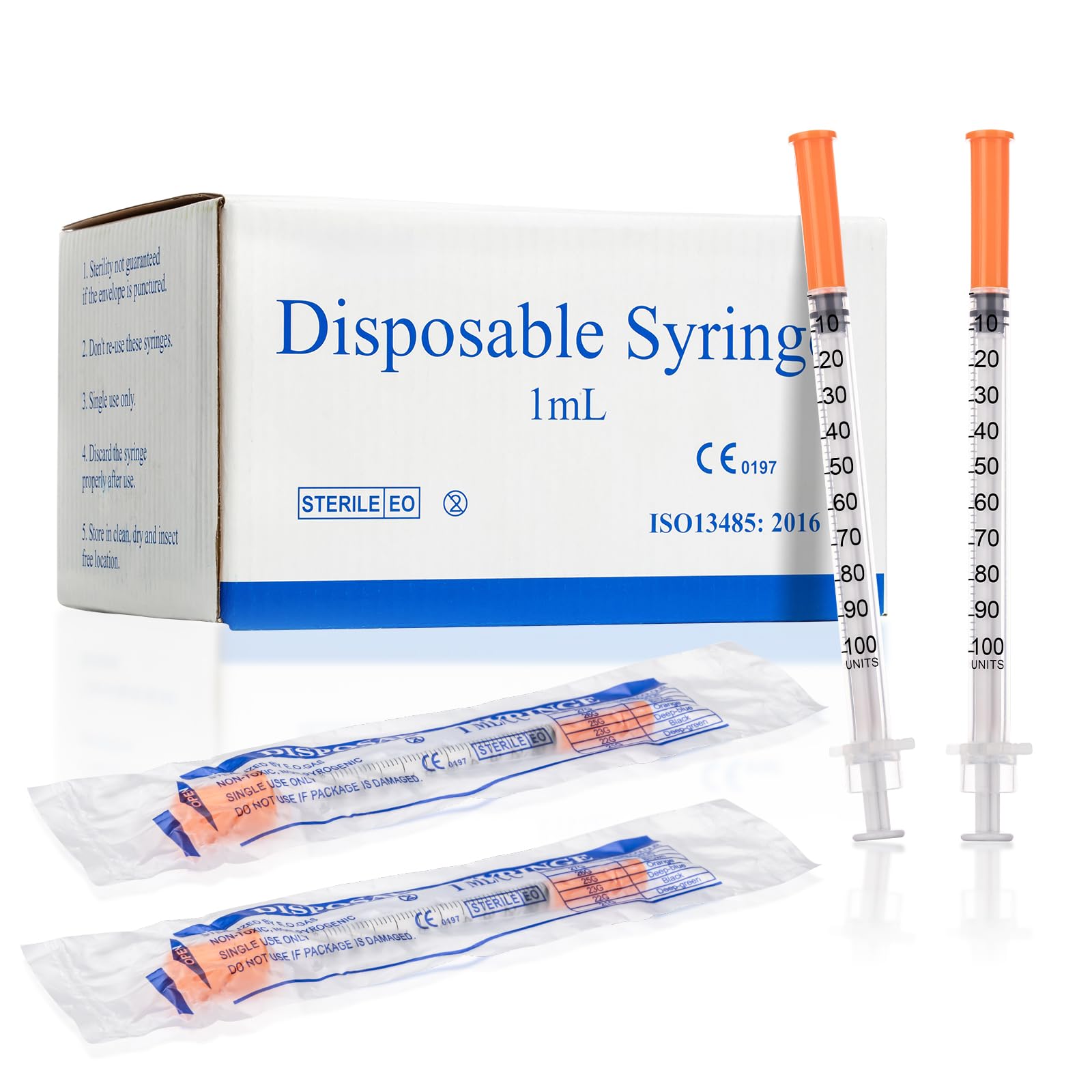 (U-100)-1/2ML 32 Ga Syringes 5/16 Inch (8mm) 0.5ml/cc, Pack of 100 — Amazon image 8
