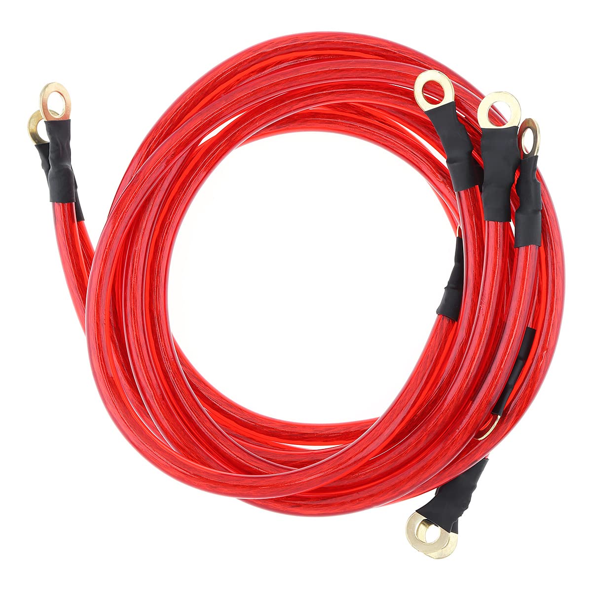 5 Point Car Universal Earth Ground Cables Grounding Wire System Kit High Performance Improve Power for Car Truck, Red-image-14