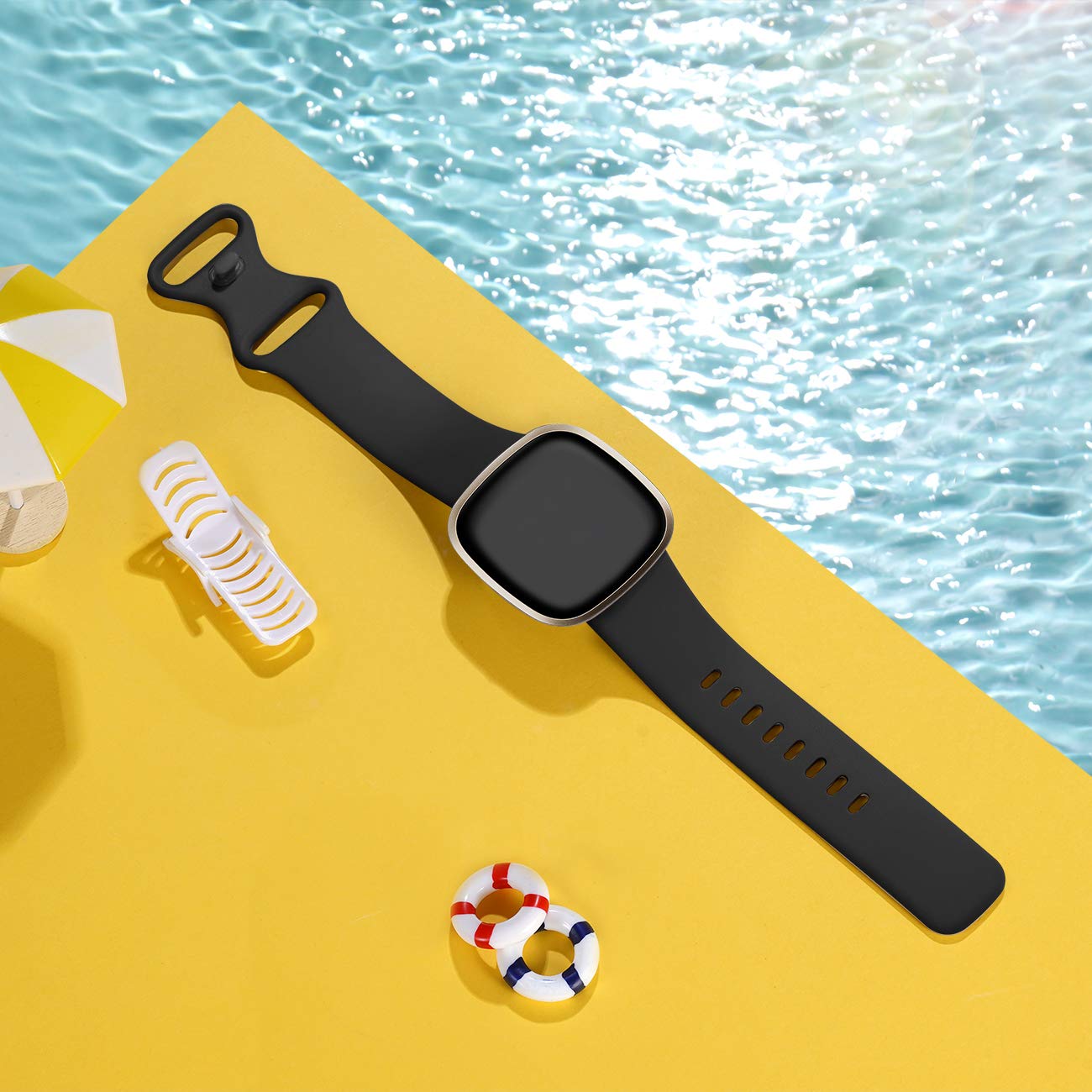 Oielai Cinghie compatibili per Fitbit Versa 3/Fitbit Sense, in silicone sportivo classico morbido di ricambio per Fitbit Versa 3/Fitbit Sense per donna uomo