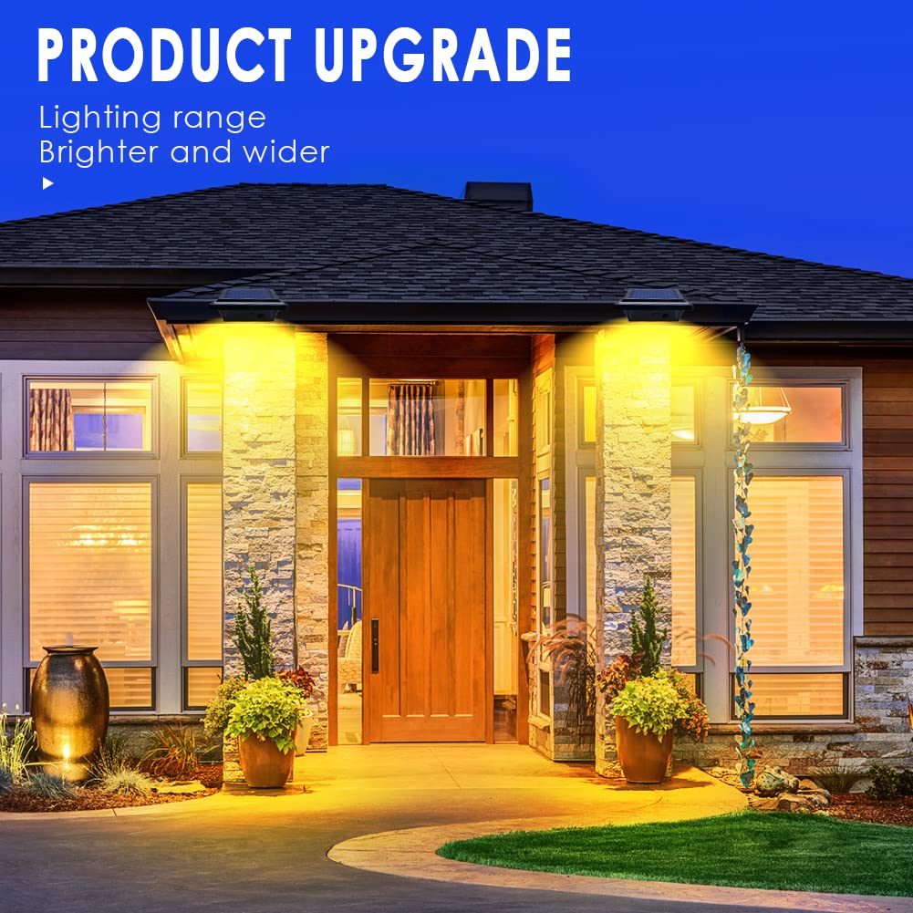 Solar Dachrinnenlampe für den Außenbereich, 8STK Solarlampen für Außen Garten, Wasserdichte 40 LEDs Zaunbeleuchtung, Schwarz Solar Wandlampe Warmweißes Solarlicht für Garage, Terrase