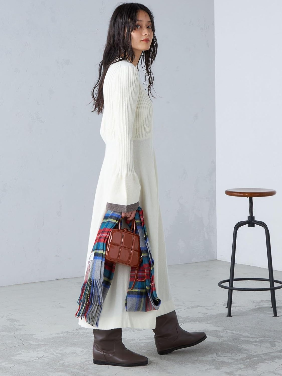 シップス フォー ウィメン] ニット 手洗い可能 フレア 袖 ライン