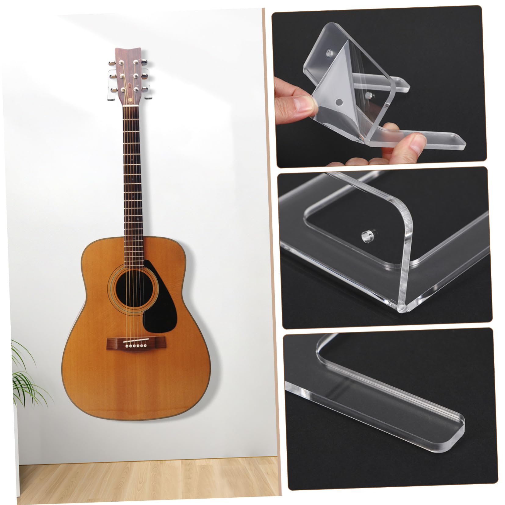 ibasenice 9sets Gancio Da Muro Per Chitarra Acrilico Trasparente Supporto Elegante Per Strumenti Musicali Corda Facile Installazione e Versatile Per Chitarre e