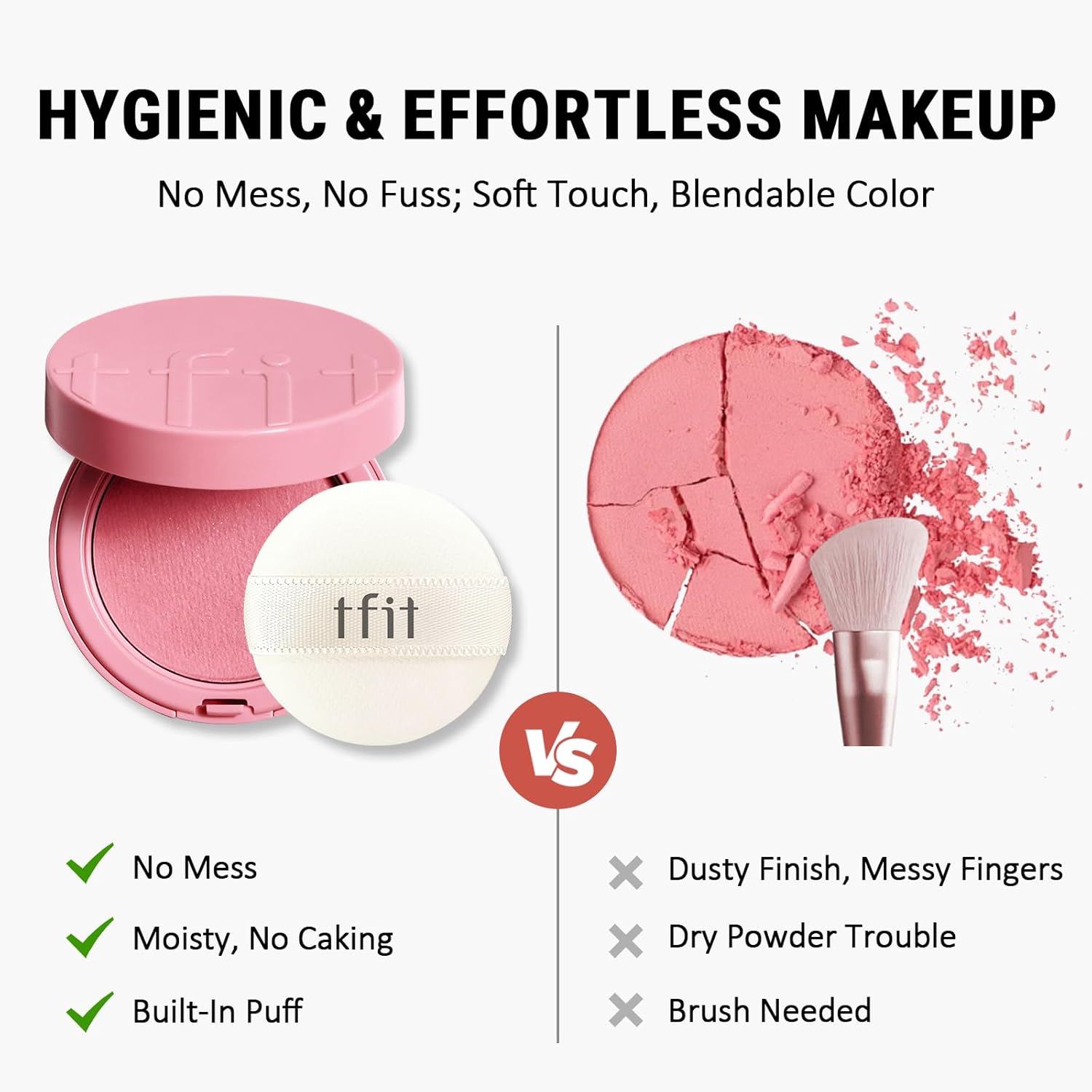 Fluffy Velvet Cushion Blush for Korean Dewy Glow | Buildable, Blendable Cream Texture | Mini Pink Blush for Cheeks | Tar Pigment Free (P01 Milky Pink, 0.1 Oz | 4g) - Image 10