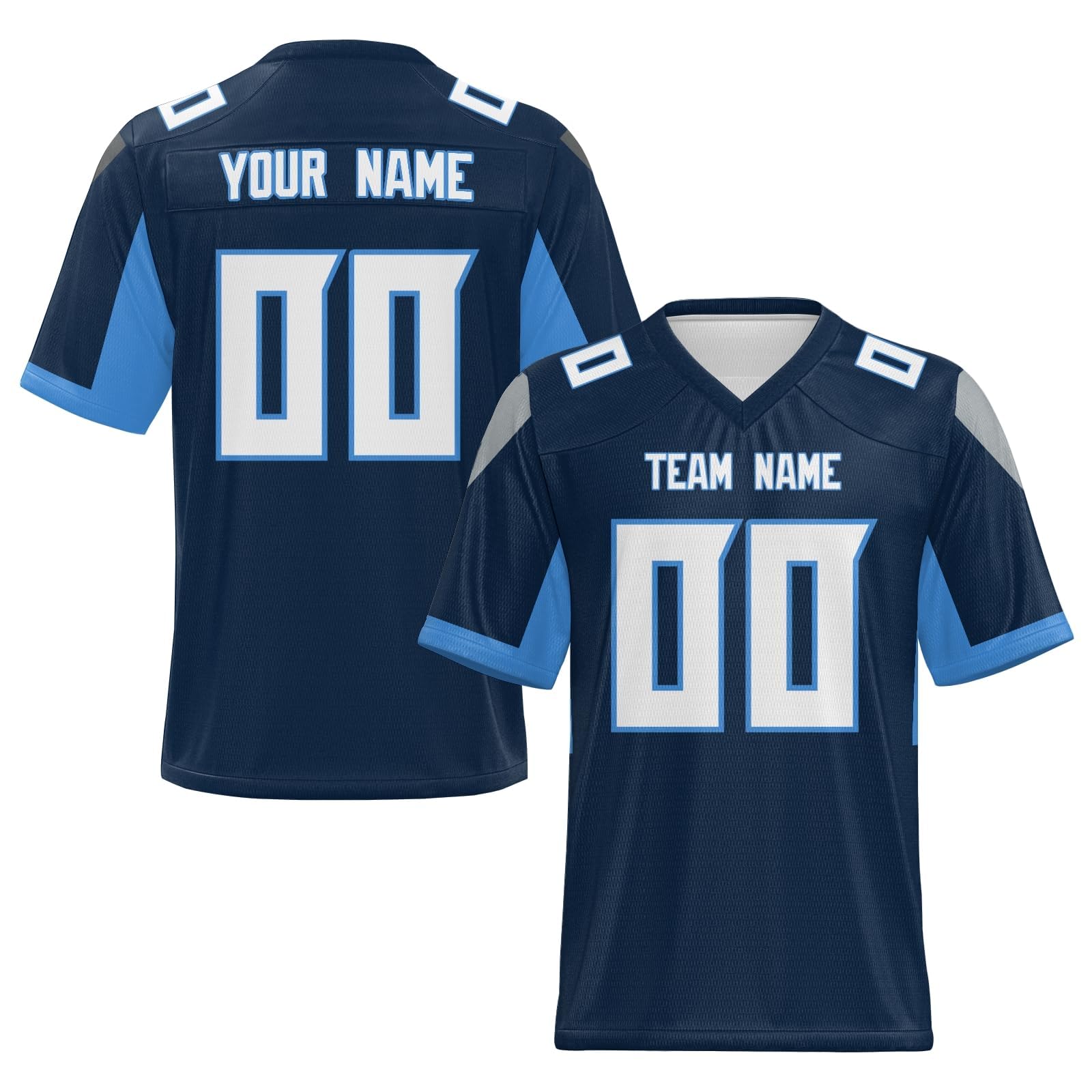 Custom Football Jersey Personalized,Contains All Team Club Colors, Team Name Number and Name Customized Shirt for Men Youth Women and Kids Black