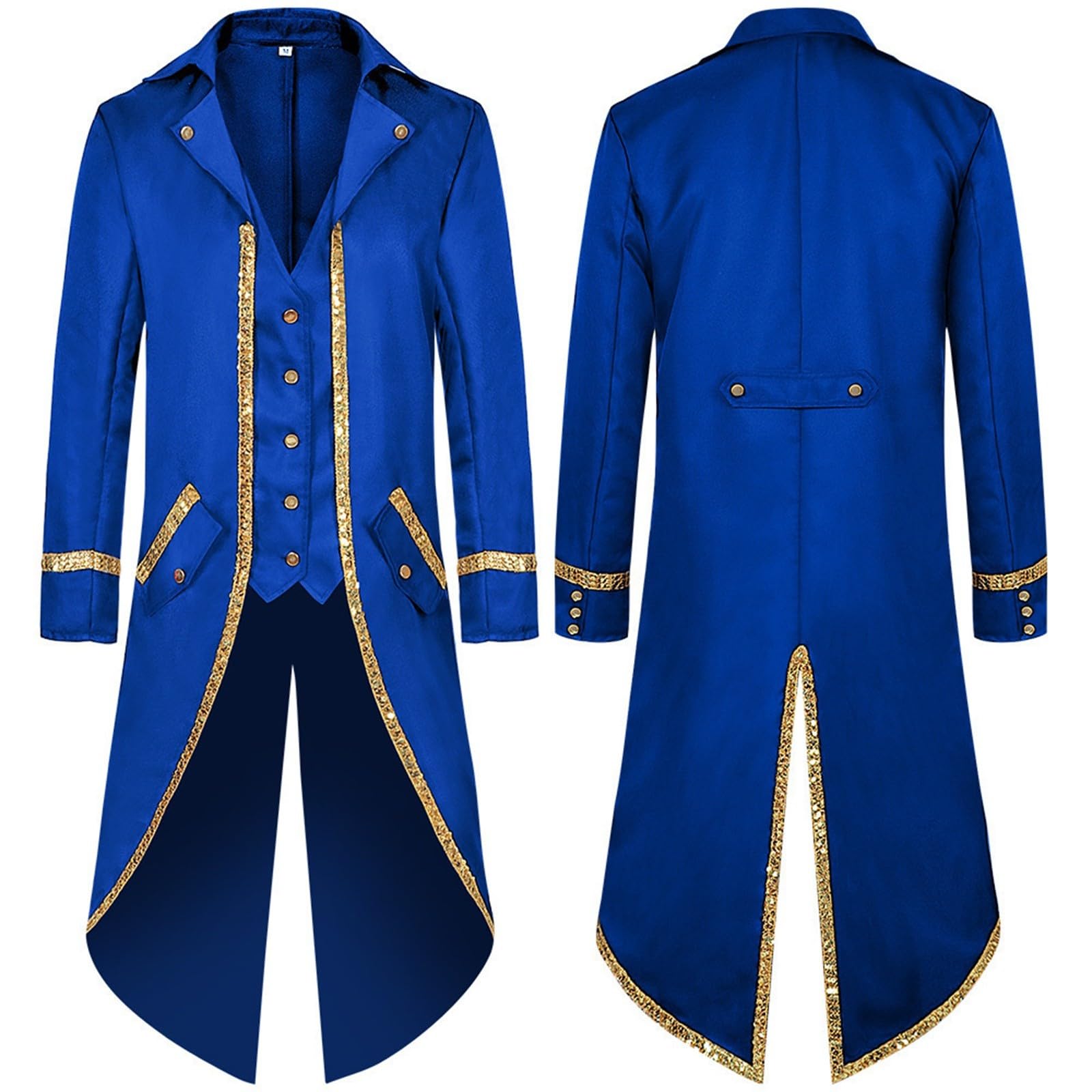 Genérico Giacca Frac in Stile Gotico Steampunk per Uomini Giacca Vintage Medievale Vittoriana Uniforme Lunghe Smoking Pirata Rinascimento Vampiro per Festa Adulti